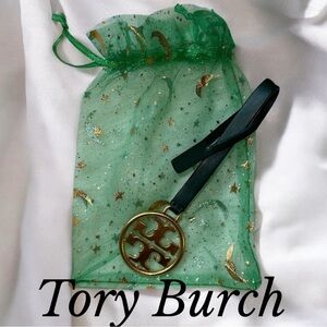Tory Burch Hunter Green/Gold Tone Metal bag charm